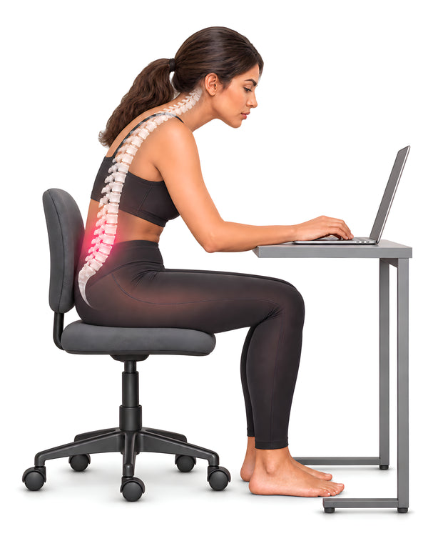 Sitting at a desk compresses the lower back
